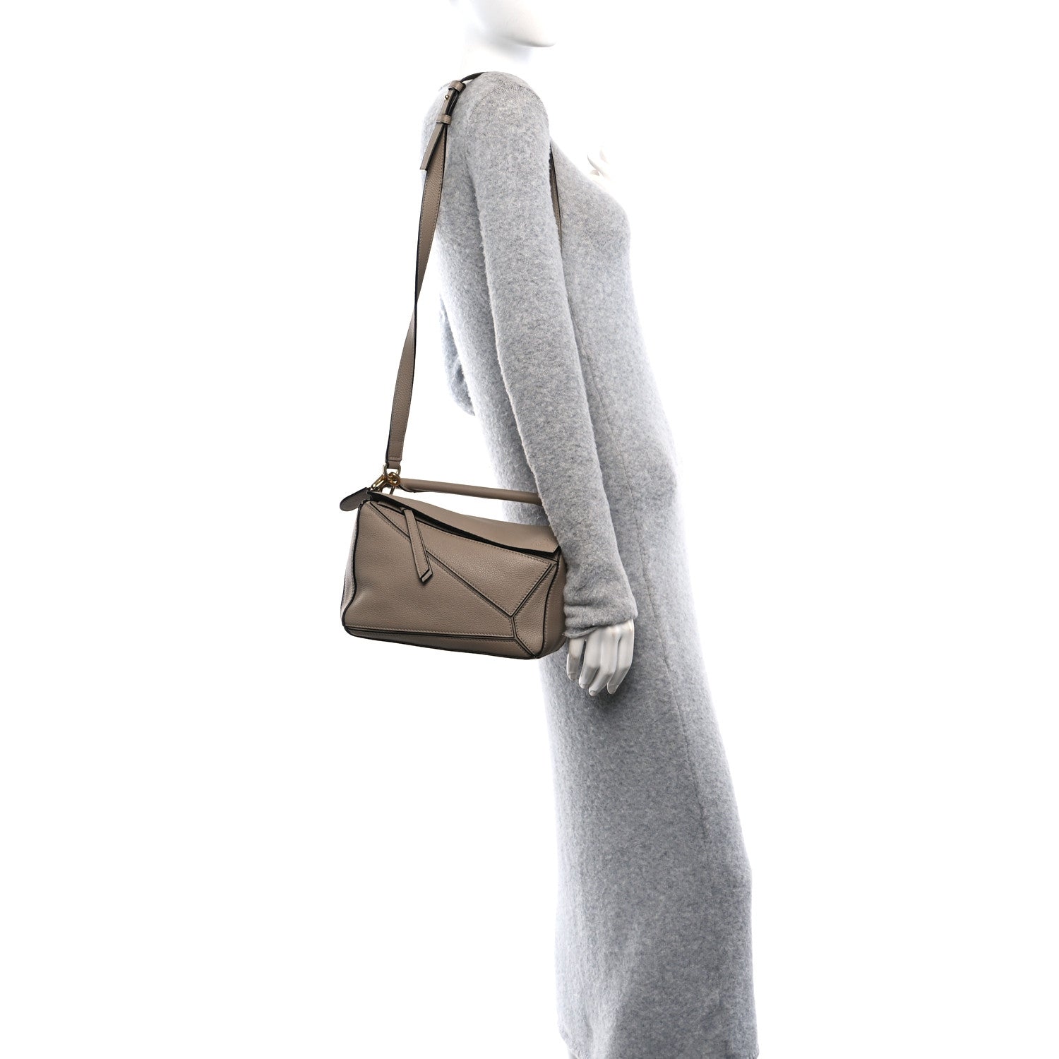 Loewe Grained Calfskin Small Puzzle Bag Sand 3 of 9
