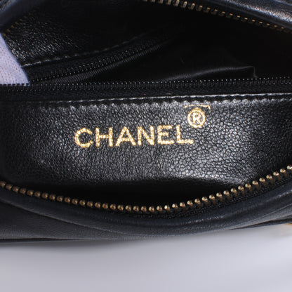 Chanel Lambskin Chevron Tassel Camera Case Navy 6 of 10