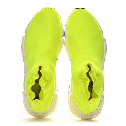 Balenciaga Nylon Knit Womens BB Speed Sneakers  39 Jaune Fluo 2 of 10