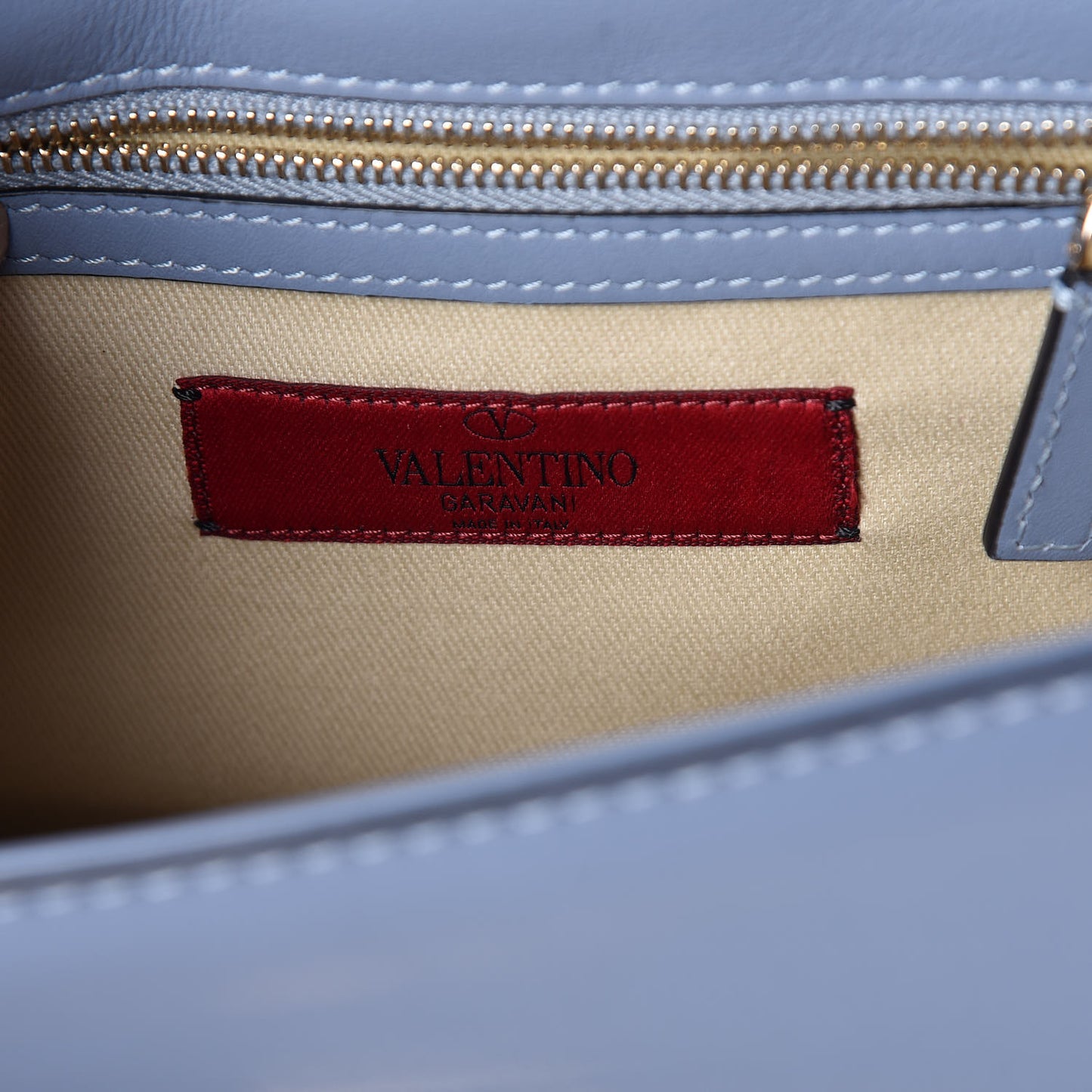 Vitello Small Glam Lock Rockstud Flap London Stone
