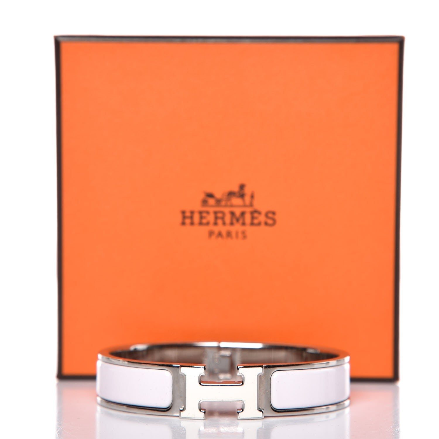 Hermes Enamel Narrow Clic Clac H Bracelet PM Rose Dragee 5 of 5