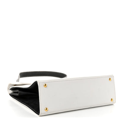 Chanel Calfskin Flap Shoulder Bag White Black 4 of 12