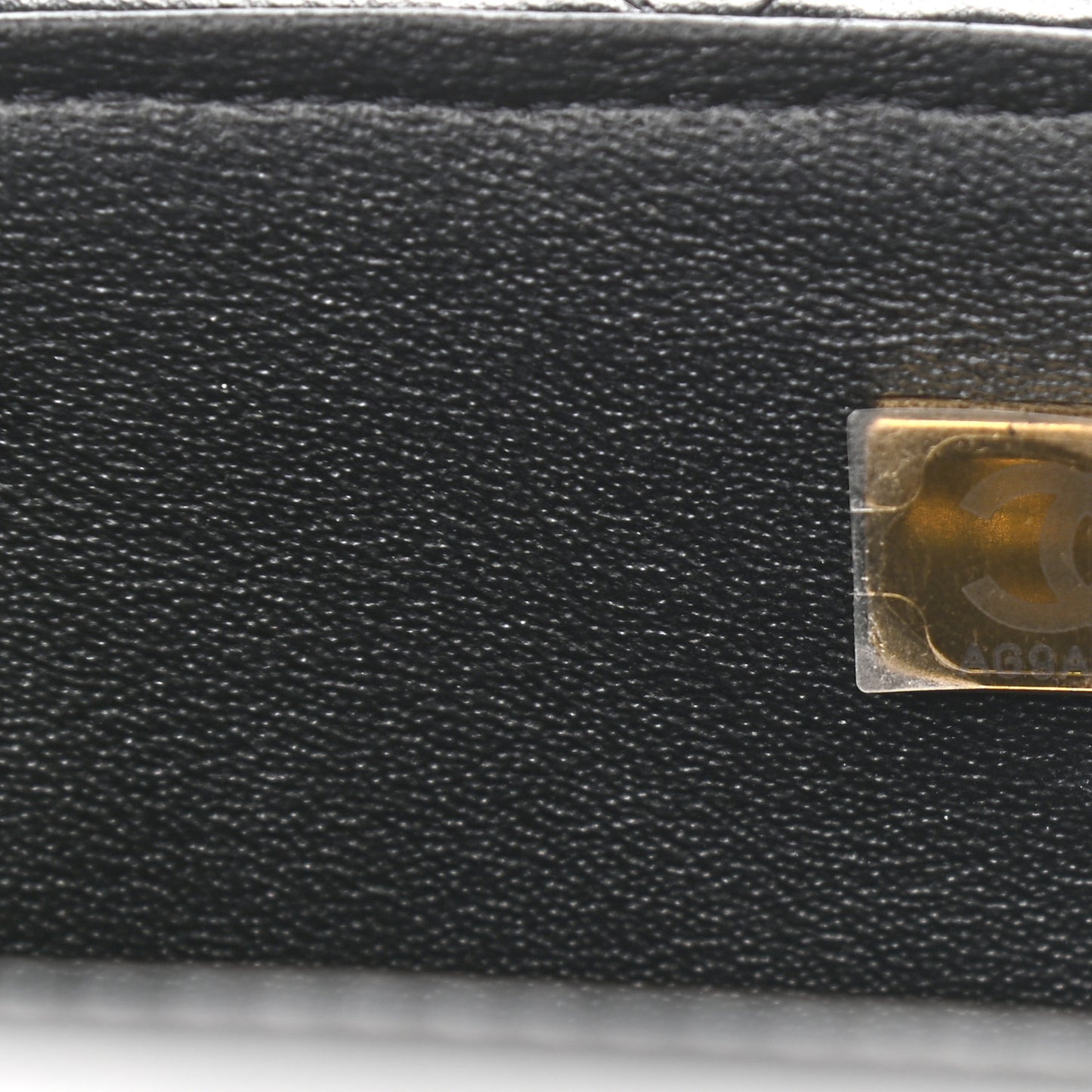 Lambskin Quilted Mini Top Handle Rectangular Flap Black