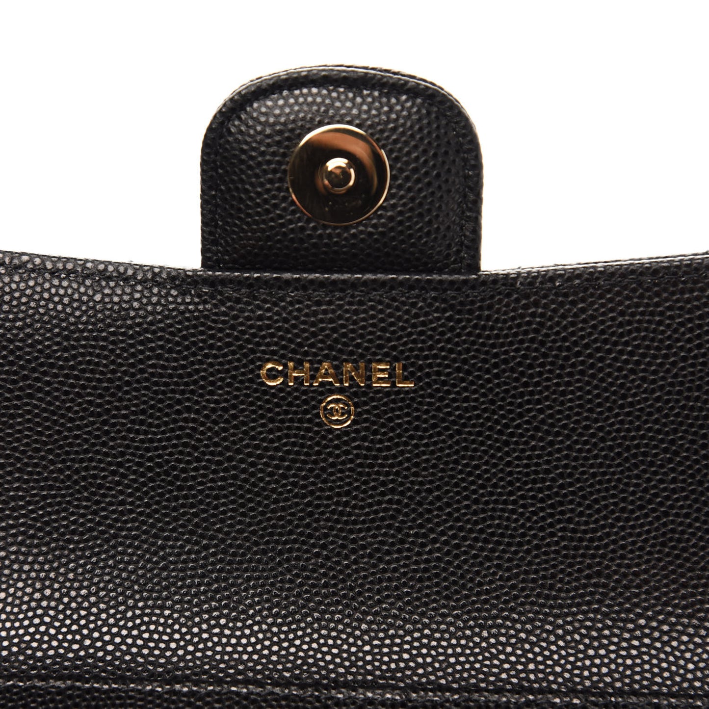 Caviar Quilted Glasses Case With Chain Black
