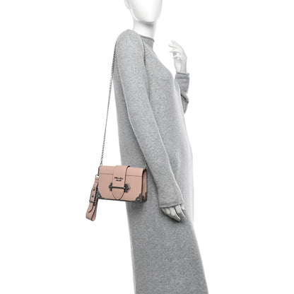 Prada Spazzolato Soft Calf Cahier Chain Wristlet Clutch Pesca 2 of 15