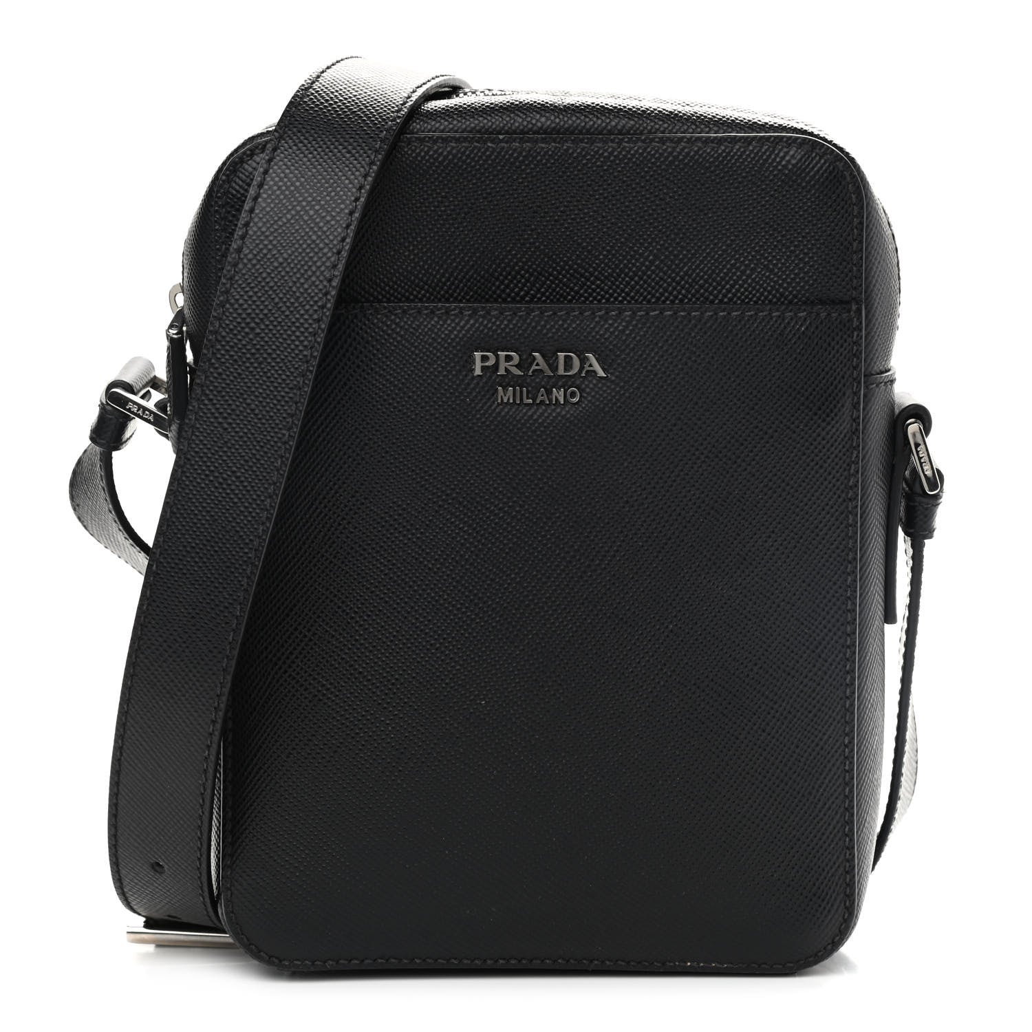 Prada Saffiano Cuir Crossbody Bag Black 1 of 11