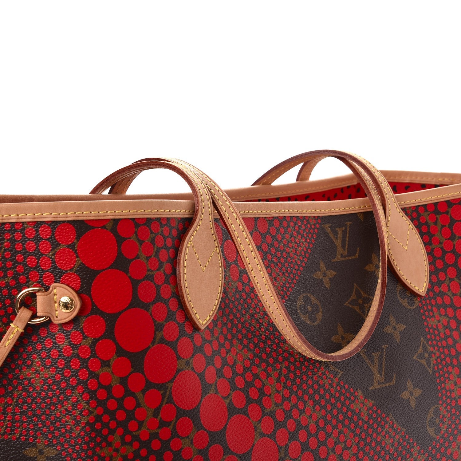 Louis Vuitton Monogram Kusama Waves Neverfull MM Red 8 of 10