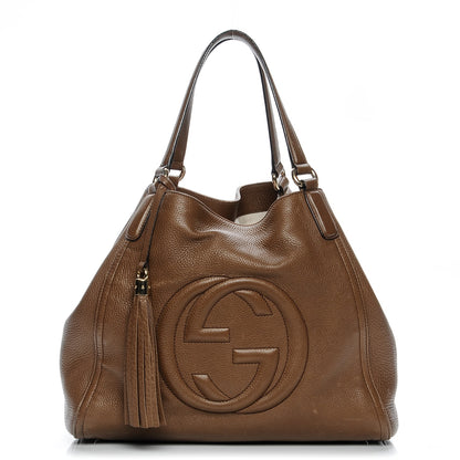 Gucci Pebbled Calfskin Medium Soho Shoulder Bag Brown 1 of 12