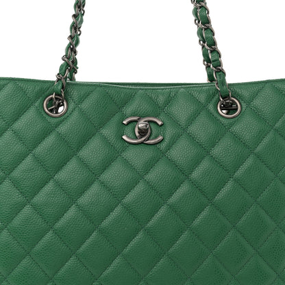 Chanel Caviar Quilted Large Classic Shopping Tote Green 8 of 10