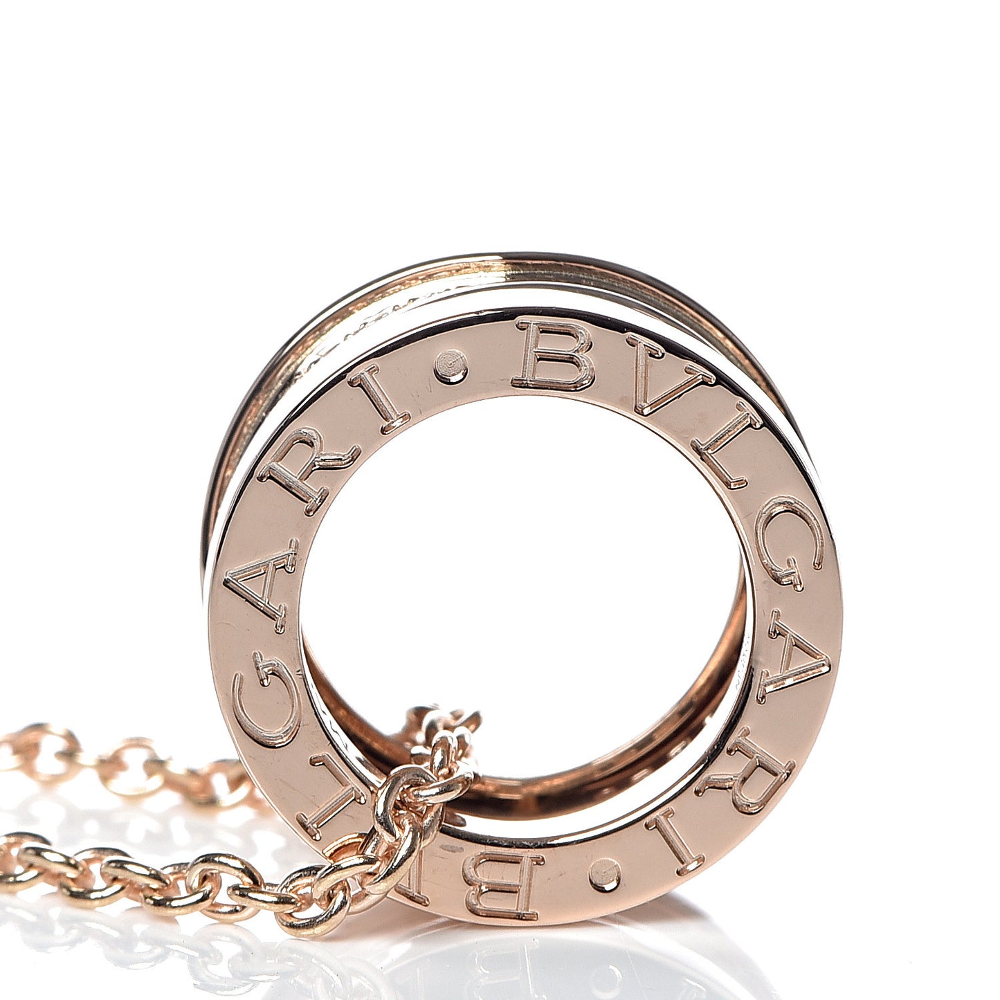 18K Rose Gold Diamond B.Zero1 Legend Pendant Necklace