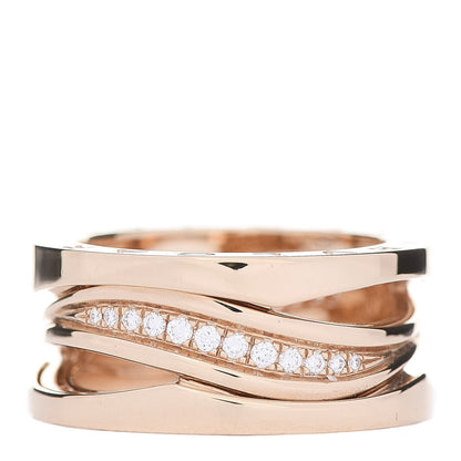 Bulgari 18K Rose Gold Diamond B.Zero1 Legend Pave Ring 52 6 1 of 7