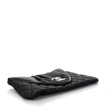 Chanel Satin Quilted Flap Clutch Black 4 of 7