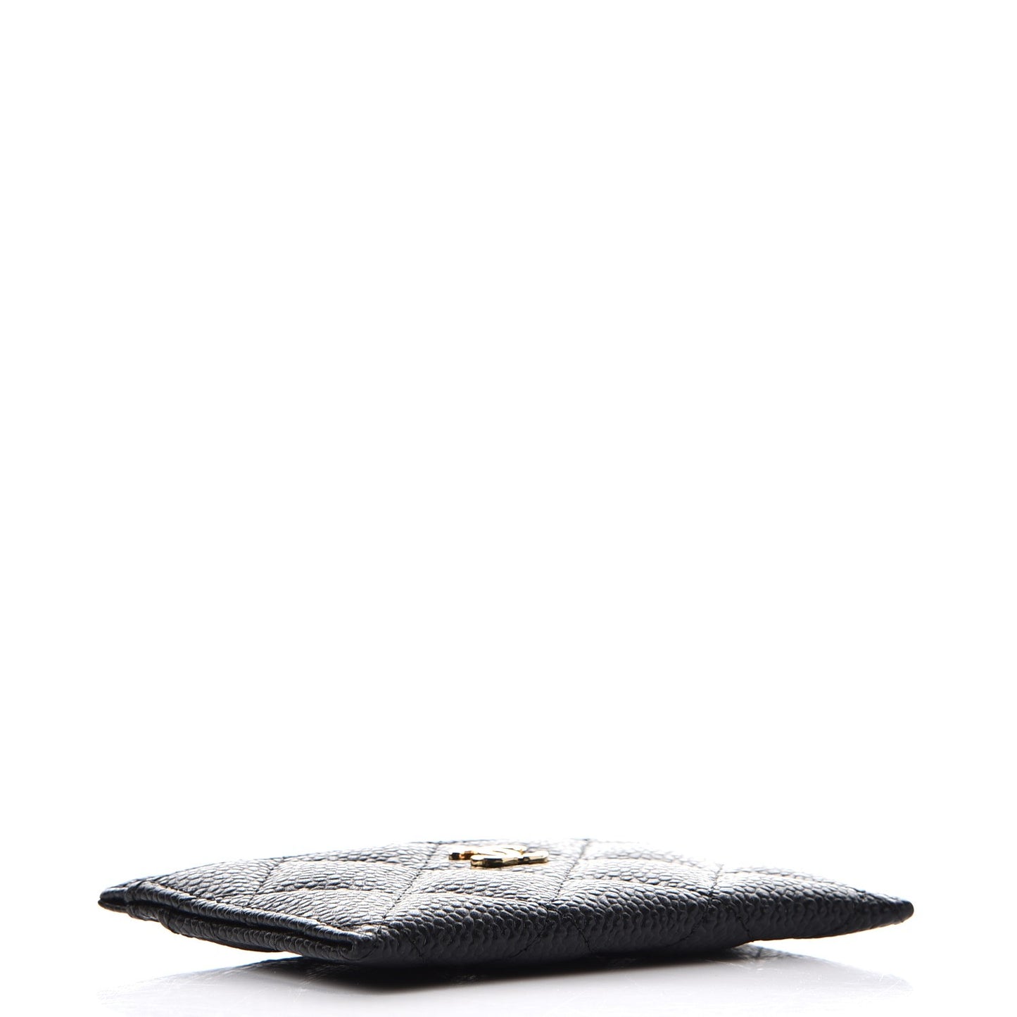 Caviar Quilted Card Holder Black