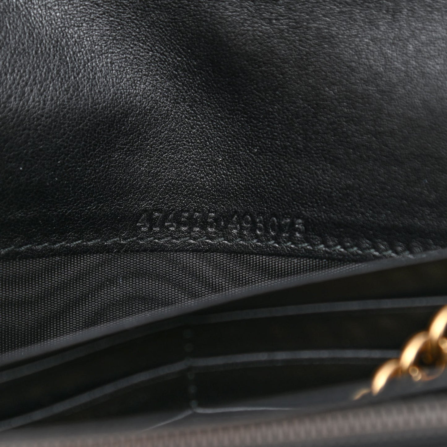 Calfskin Matelasse GG Marmont Chain Wallet Black