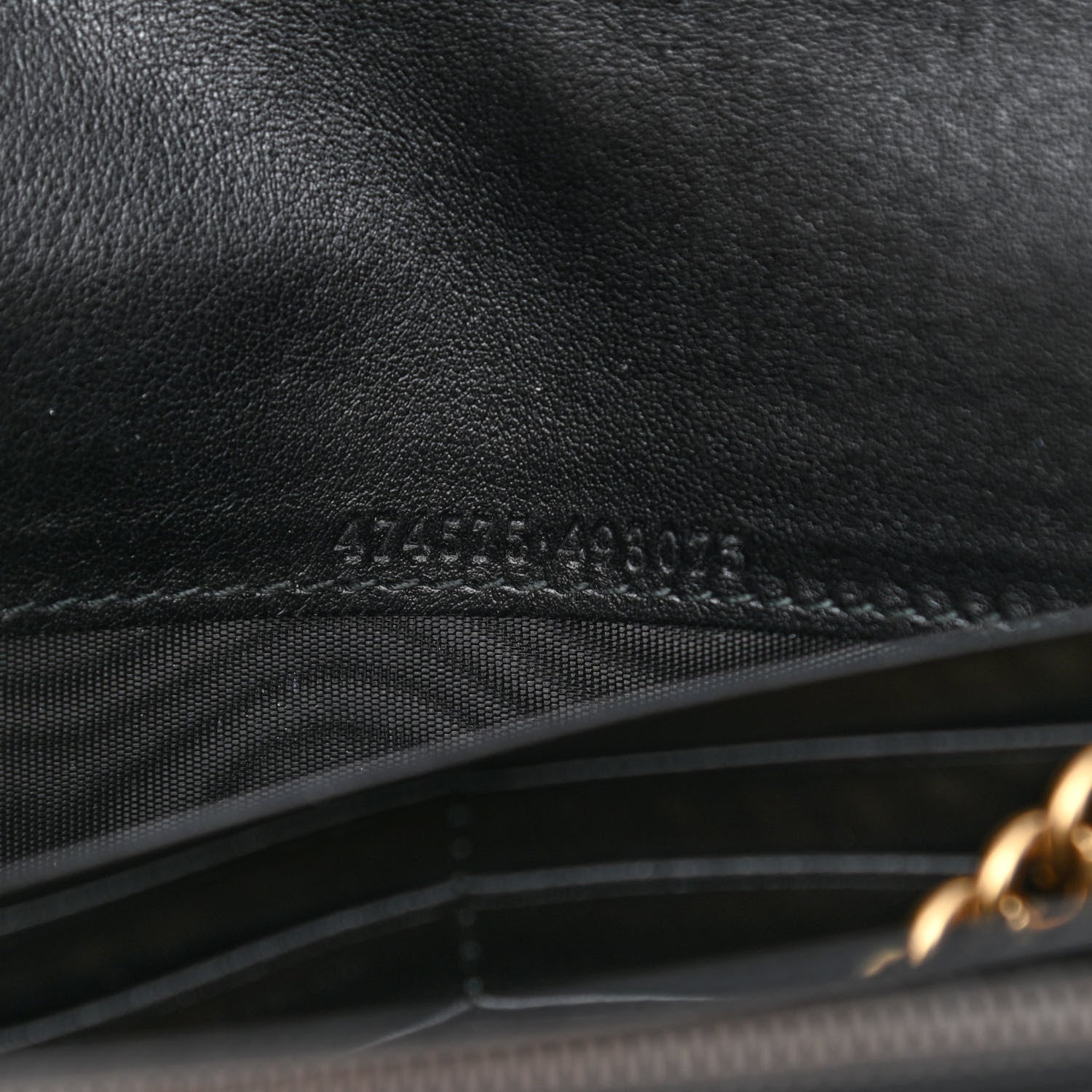 Gucci Calfskin Matelasse GG Marmont Chain Wallet Black 7 of 9