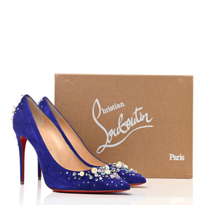 Christian Louboutin Veau Velours Candidate 100 Pumps 38.5 Purple Pop 8 of 8