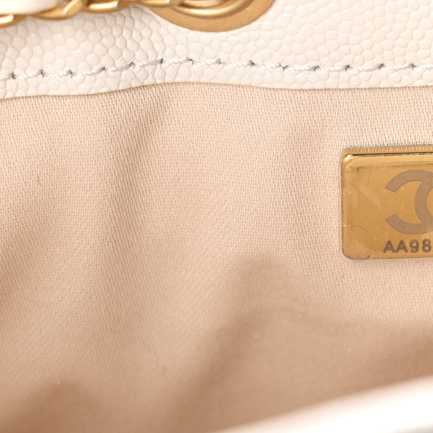 Chanel Caviar Quilted Mini Chanel 25 Handbag White 7 of 11