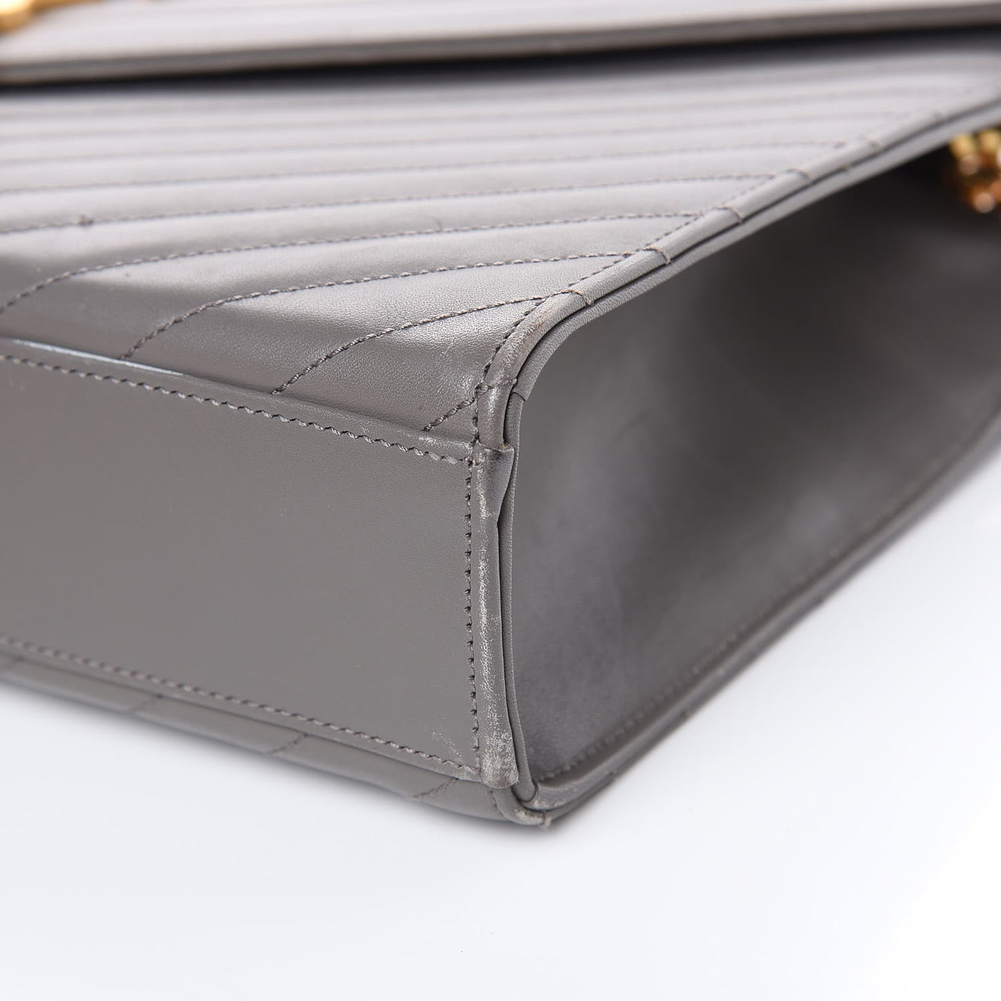 Smooth Calfskin Matelasse Large Monogram Satchel Fog