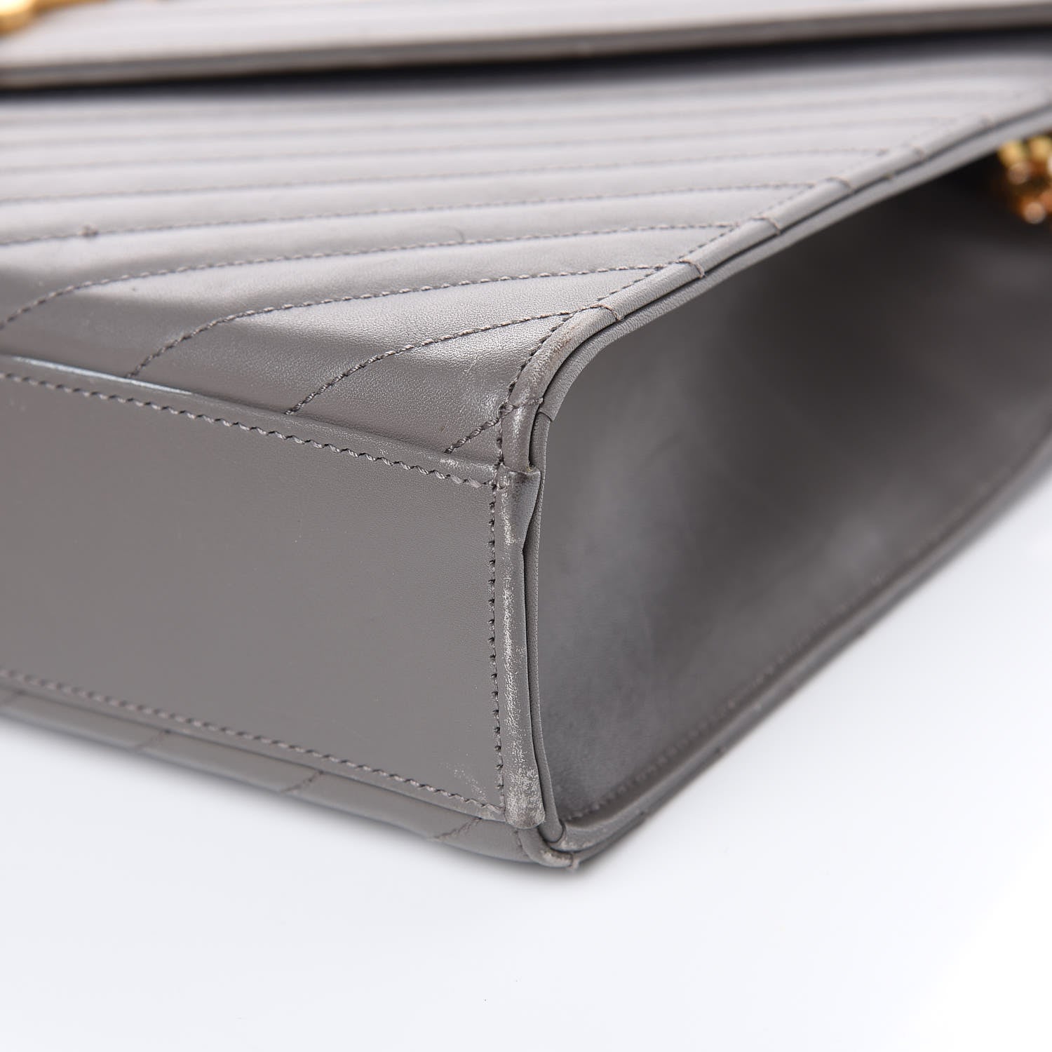 Saint Laurent Smooth Calfskin Matelasse Large Monogram Satchel Fog 9 of 15