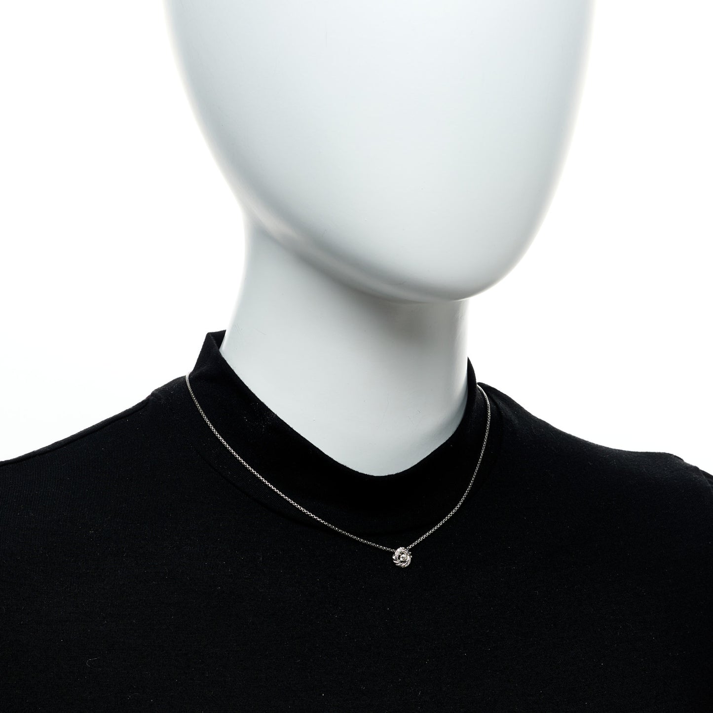 Sterling Silver Diamond 8mm Petite Infinity Pendant Necklace