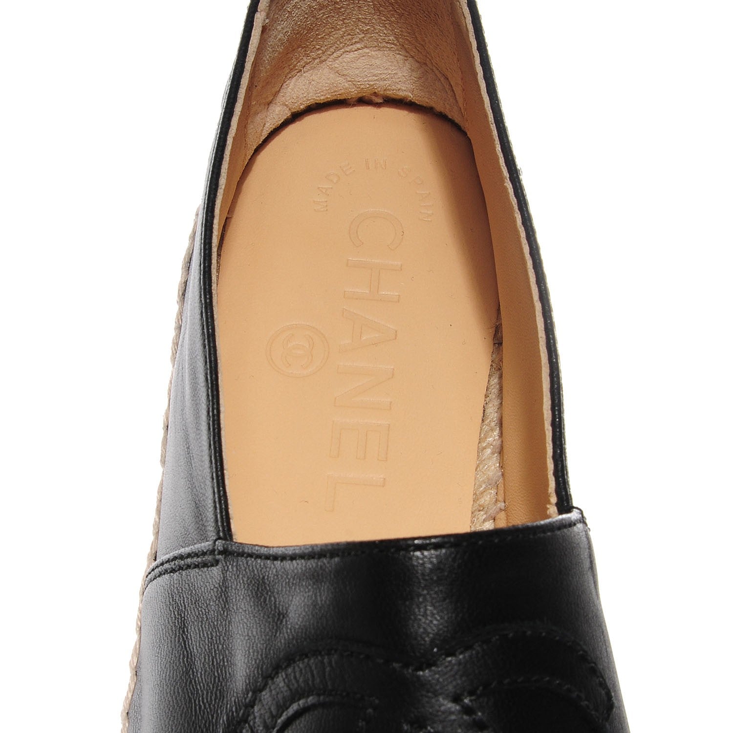Chanel Lambskin CC Espadrilles 37 Black 7 of 8