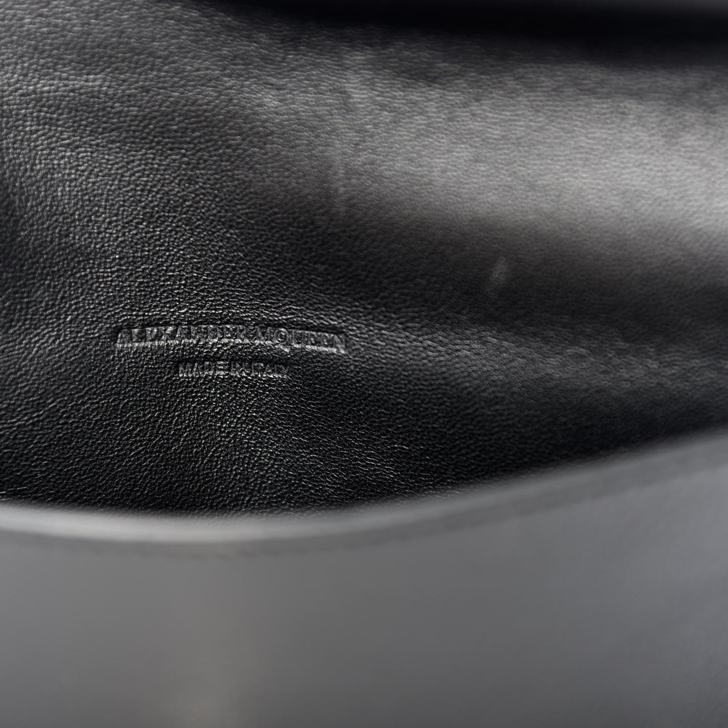 Grained Calfskin Studded Skull Envelope Clutch Black