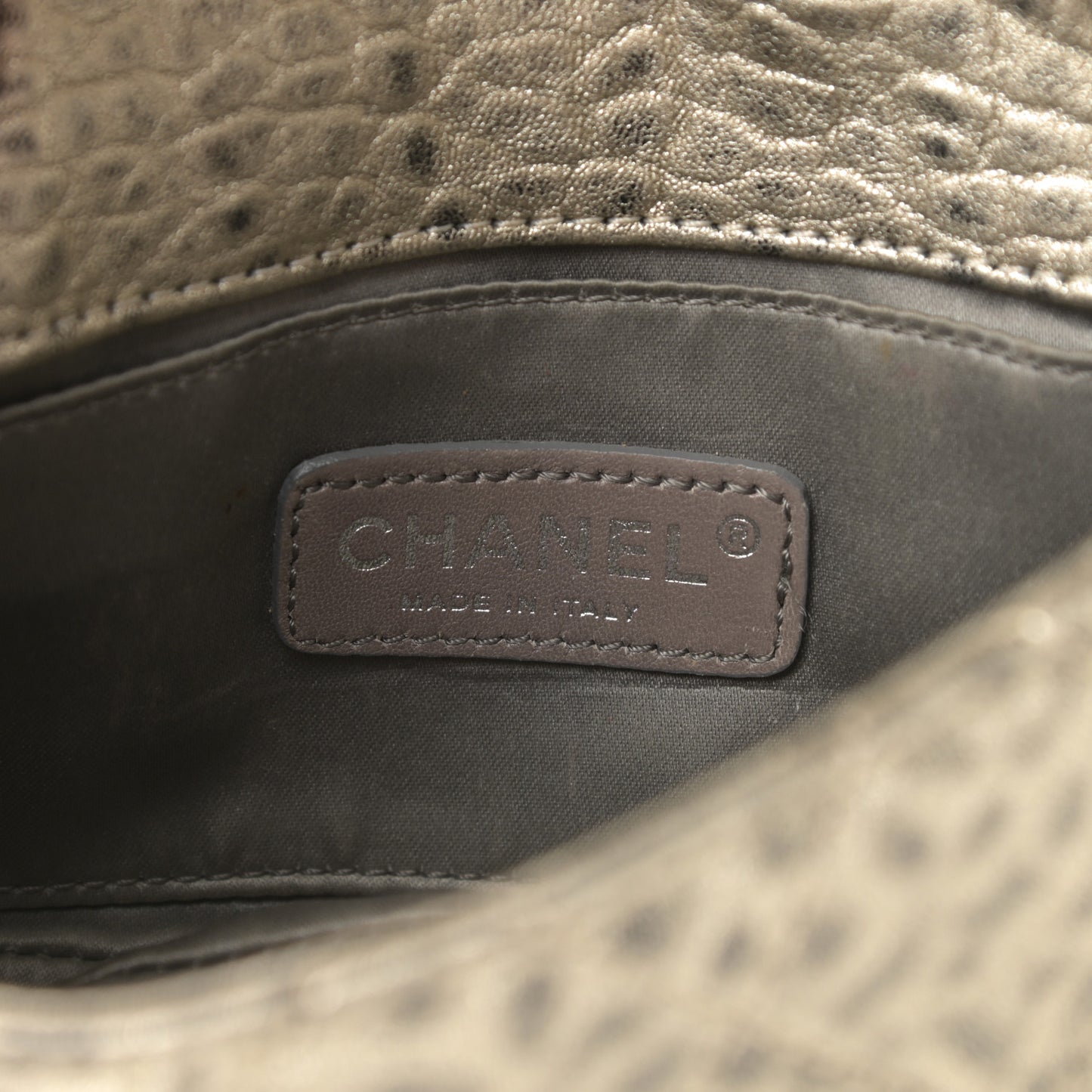 Distressed Lambskin Mini Leo Lion Flap Metallic