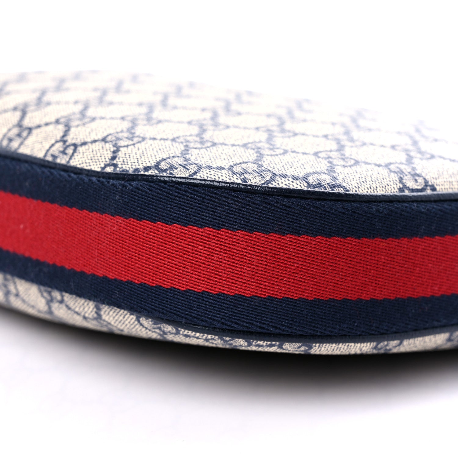 Gucci GG Supreme Monogram Textured Calfskin Web Large Attache Shoulder Bag Beige Blue 10 of 11