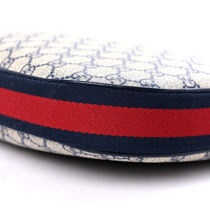 Gucci GG Supreme Monogram Textured Calfskin Web Large Attache Shoulder Bag Beige Blue 10 of 11