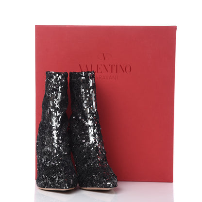 Valentino Garavani Sequin Ankle Boots 37 Silver 8 of 8