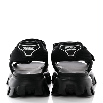 Prada Rubber Nylon Velcro Mens Cloudbust Thunder Sandals 8.5 Black 5 of 21