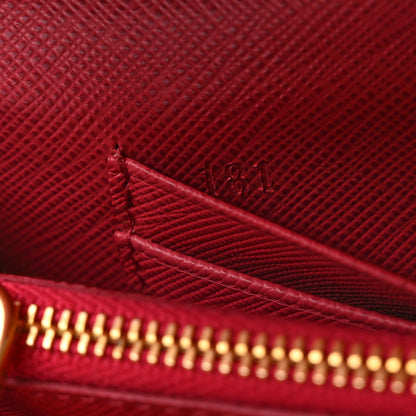 Prada Saffiano Triangle Wristlet Wallet Peonia 7 of 10