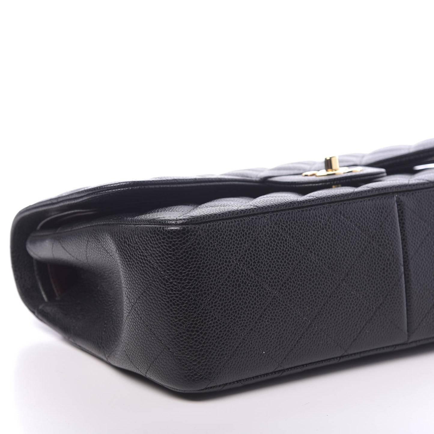 Caviar Quilted Jumbo Double Flap Black