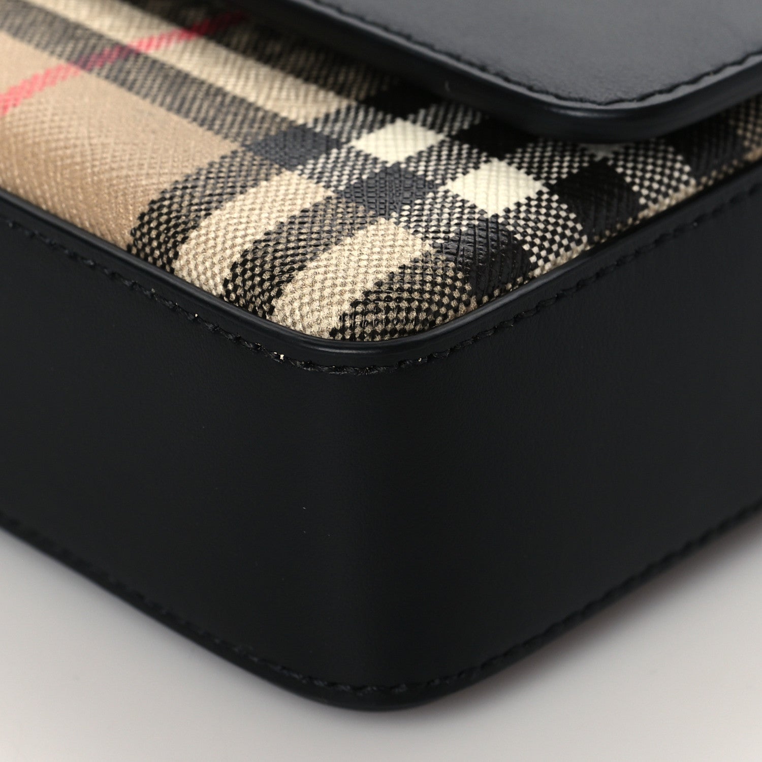 Burberry Calfskin Vintage Check New Hampshire Bag Black 9 of 9