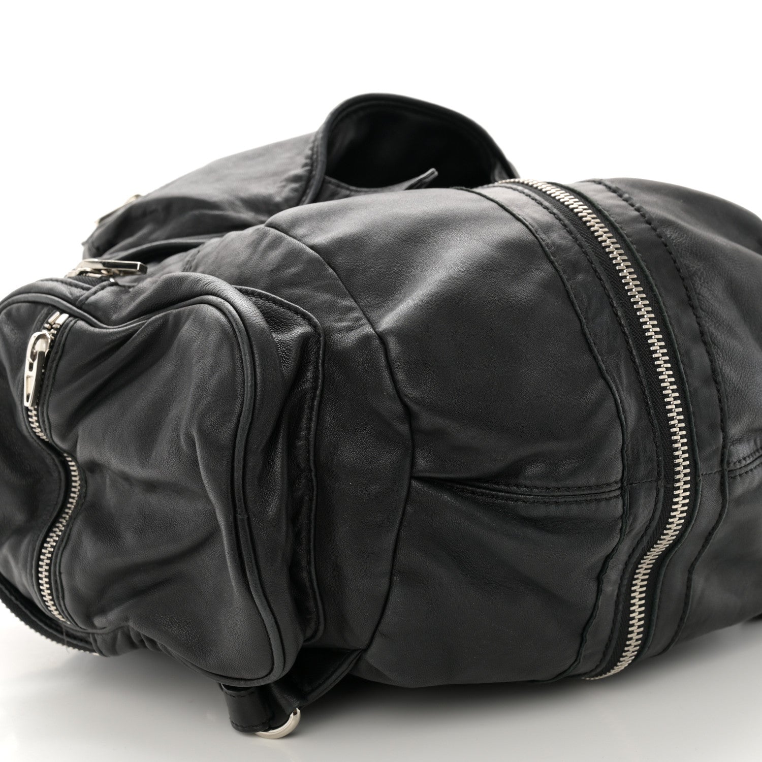 Alexander Wang Lambskin Marti Backpack Bag Washed Black Rhodium Hardware 8 of 9