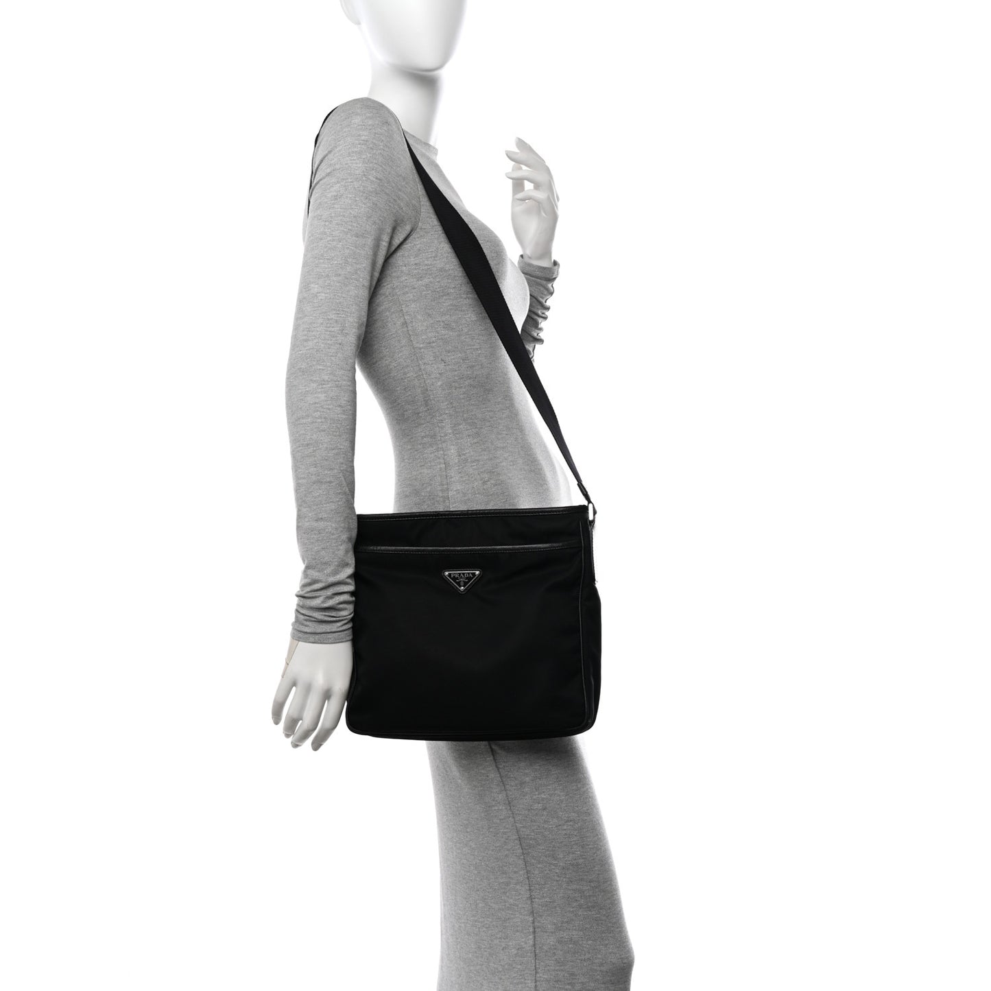 Tessuto Nylon Messenger Bag Black