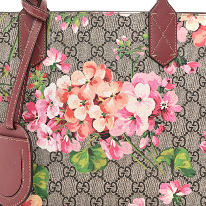 Gucci GG Supreme Monogram Blooms Medium Reversible Tote Beige Multicolor Dry Rose 7 of 33