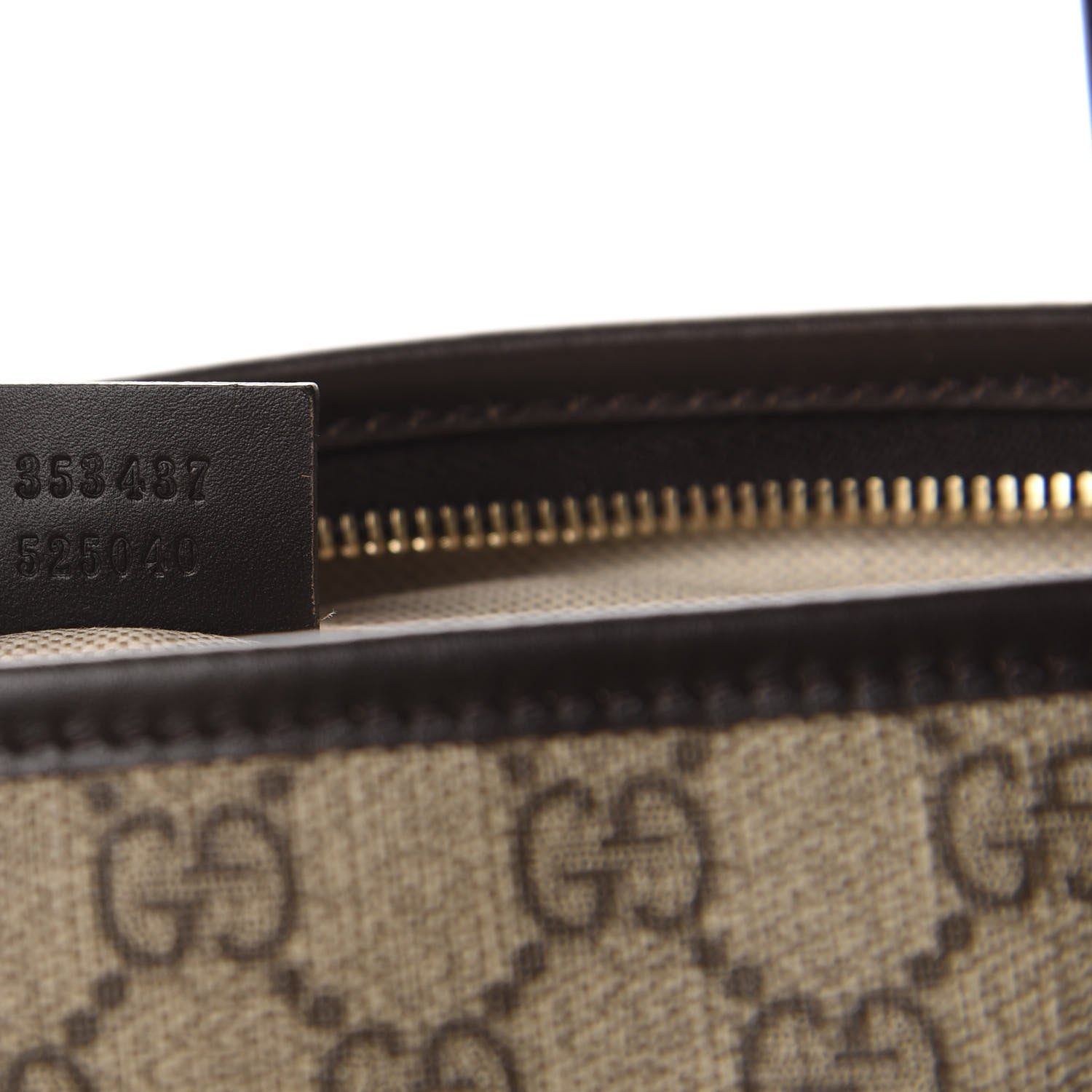 Gucci GG Supreme Monogram Medium Zippered Tote Dark Brown 9 of 11