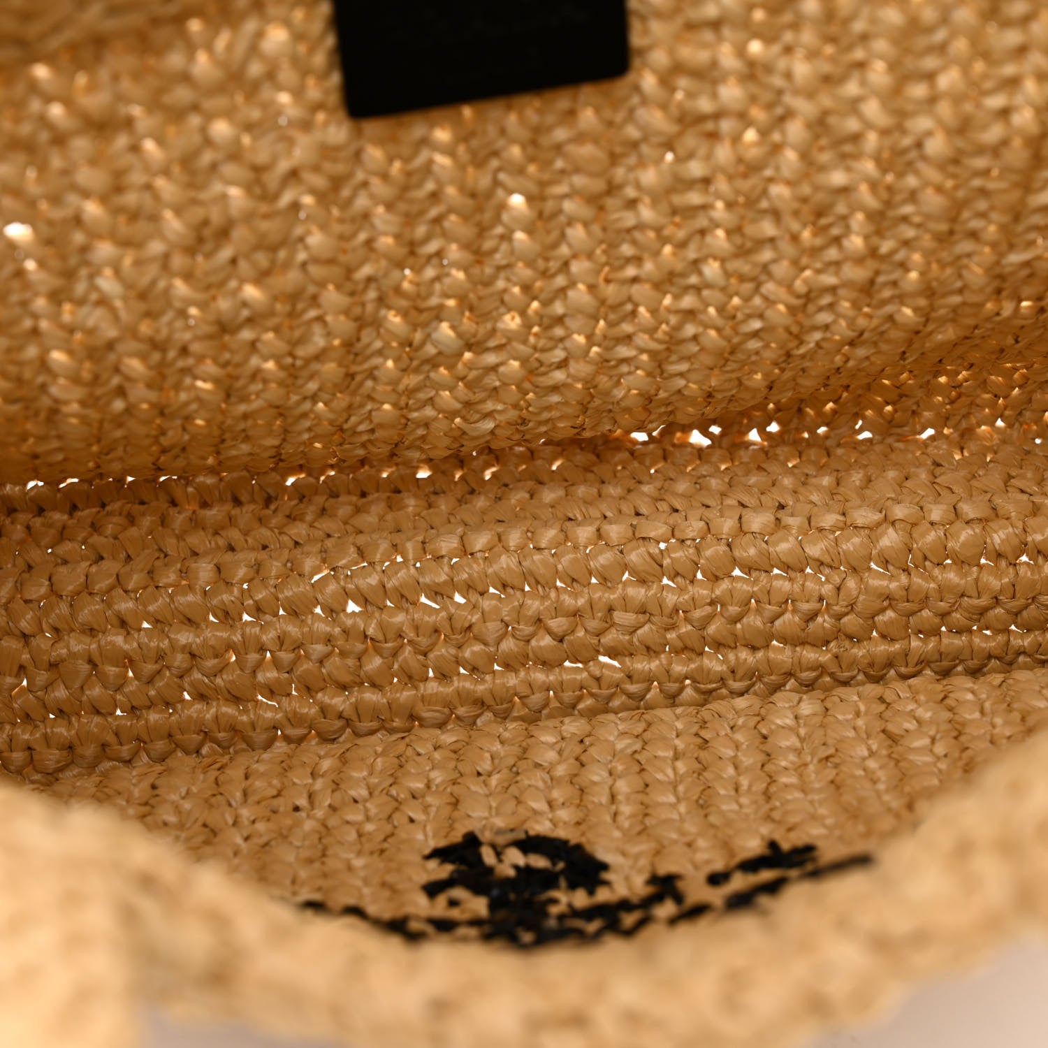 Prada Yarn Raffia Effect Crochet Embroidered Small Logo Tote Naturale 5 of 9