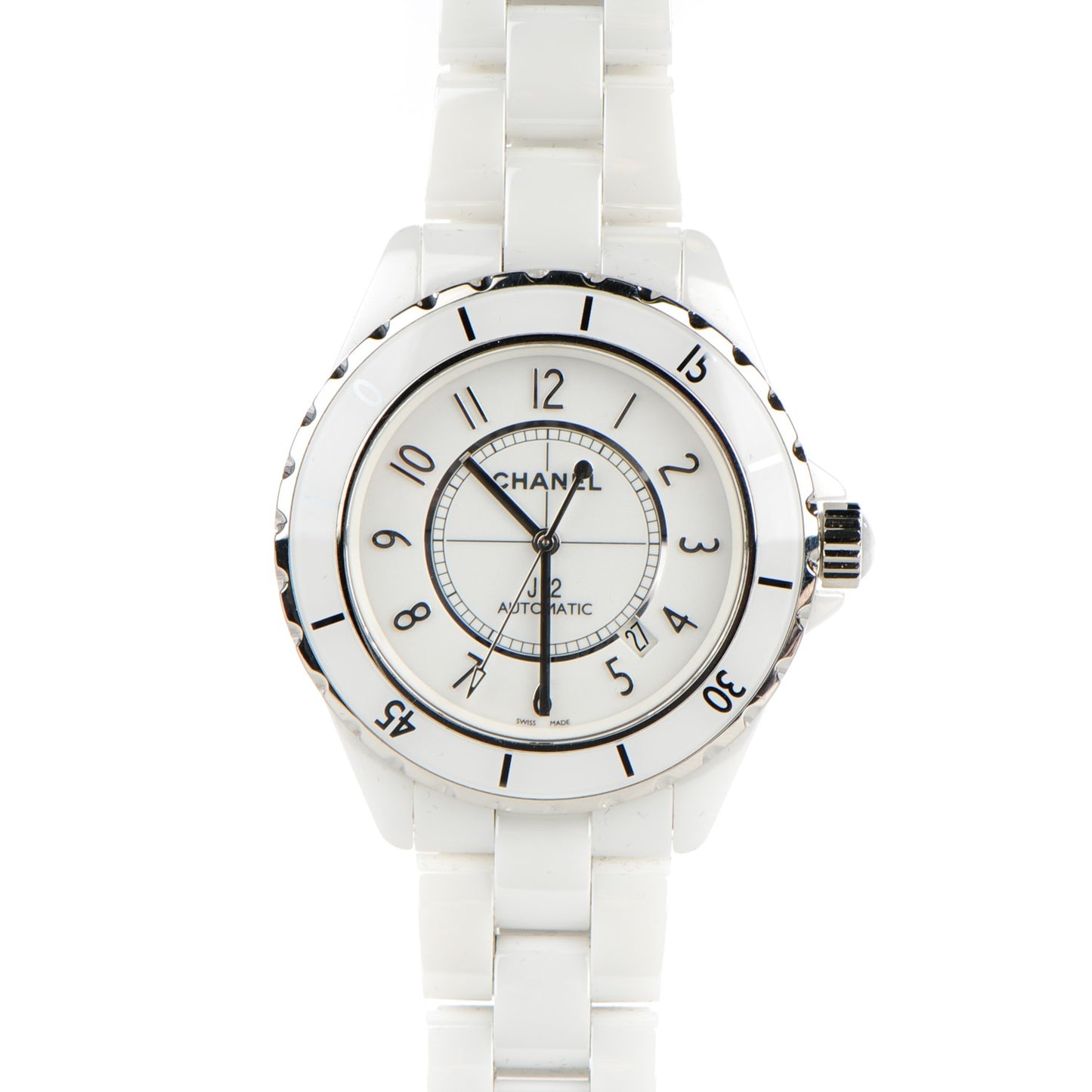 Stainless Steel Ceramic 42mm J12 Automatic Watch White