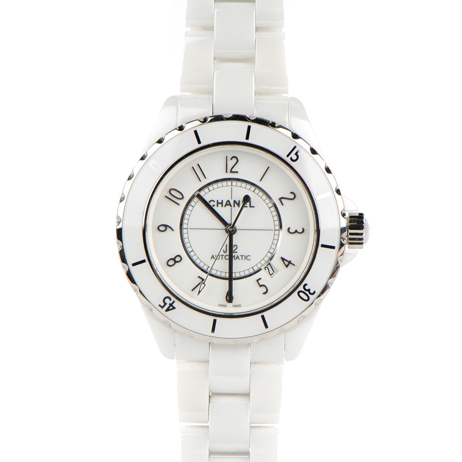 Chanel Stainless Steel Ceramic 42mm J12 Automatic Watch White 1 of 6