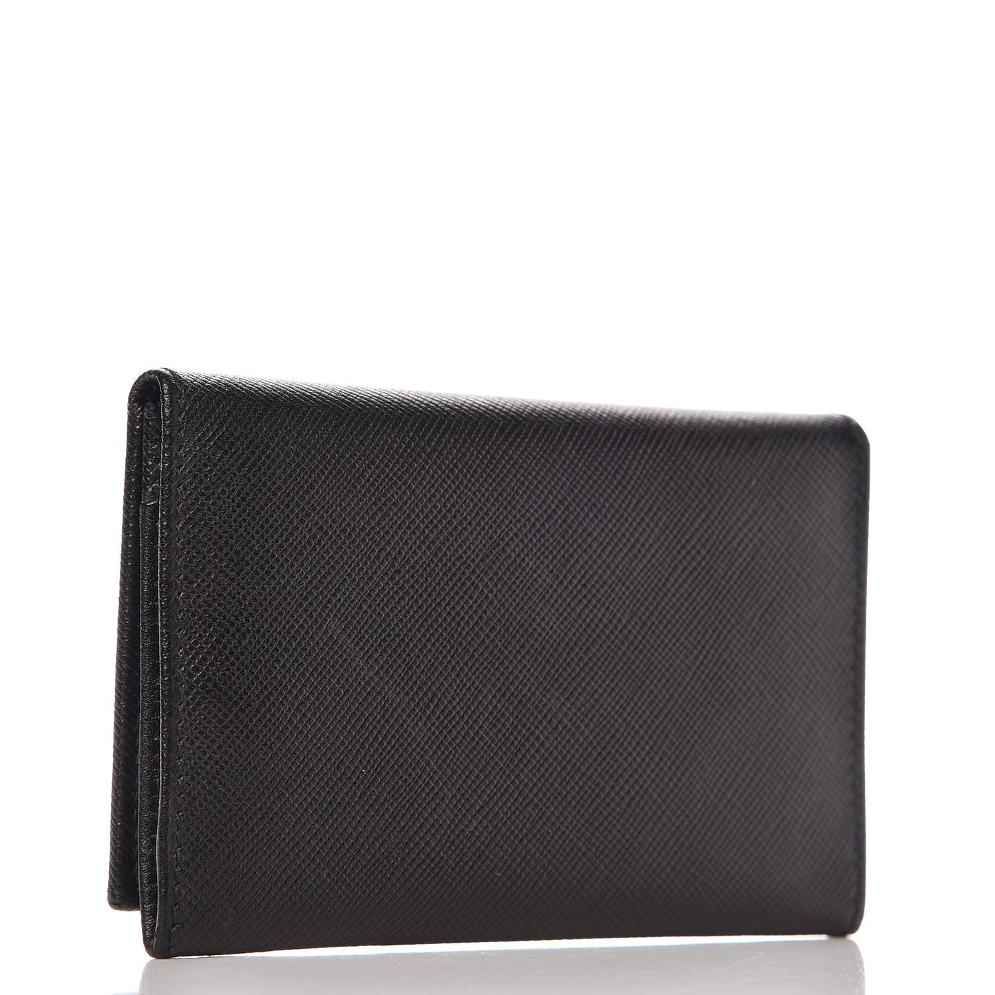 Saffiano Bi-Fold Card Holder Wallet Black
