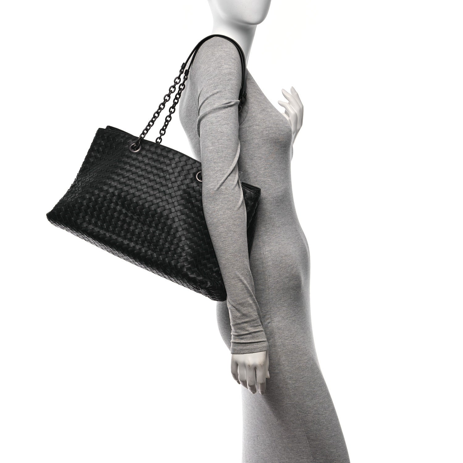 Bottega Veneta Nappa Intrecciato Classic Chain Strap Tote Black 2 of 13