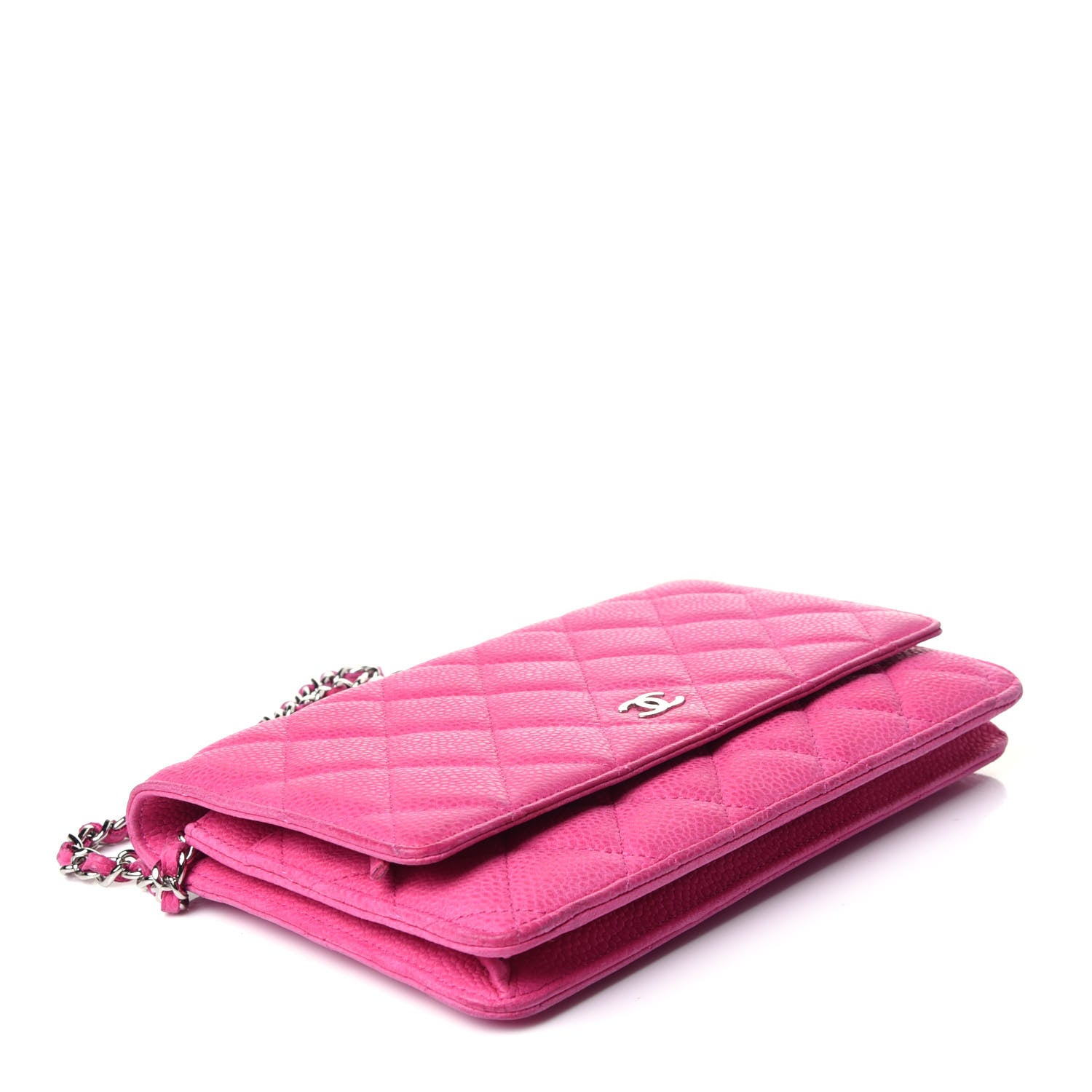 Chanel Iridescent Caviar Quilted Wallet on Chain WOC Pink 4 of 11