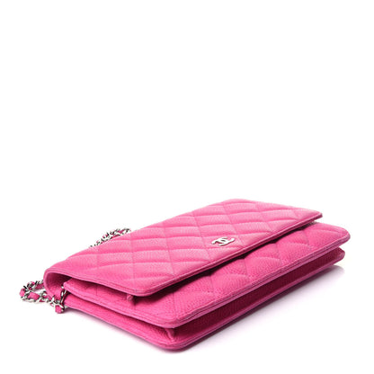 Chanel Iridescent Caviar Quilted Wallet on Chain WOC Pink 4 of 11