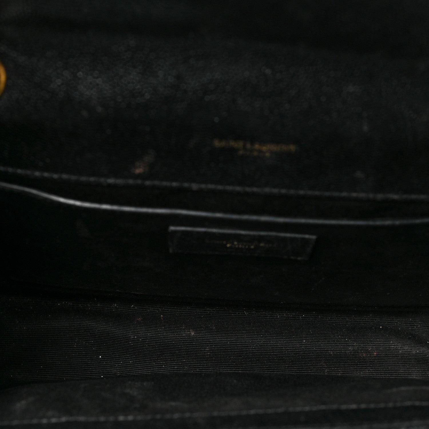 Saint Laurent Grain De Poudre Matelasse Chevron Medium Monogram Satchel Black 5 of 12