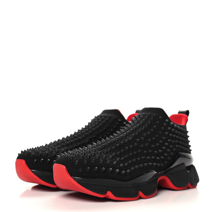 Christian Louboutin Neoprene Mens Spike Sock Flat Sneakers 43 Black 4 of 10