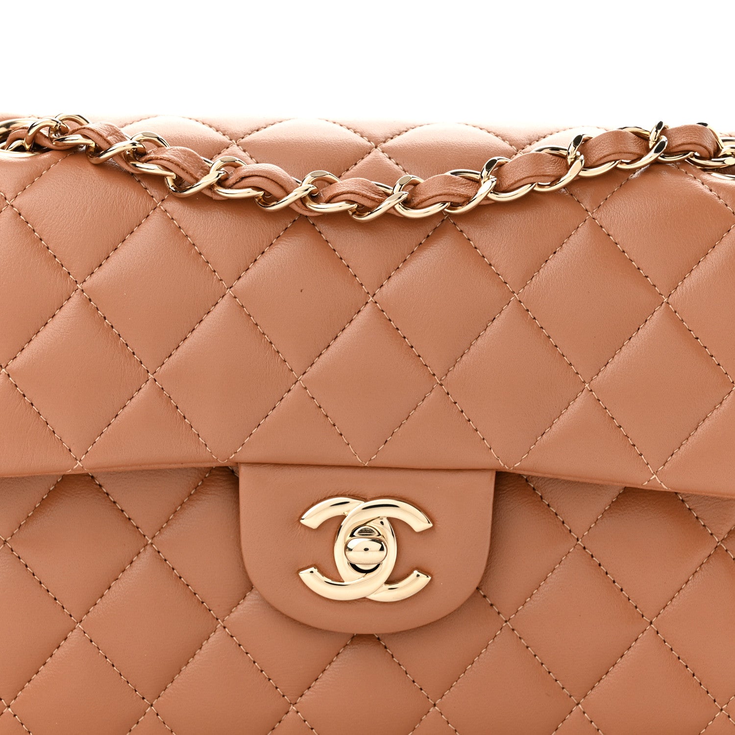 Chanel Lambskin Quilted Small Double Flap Brown 8 of 11