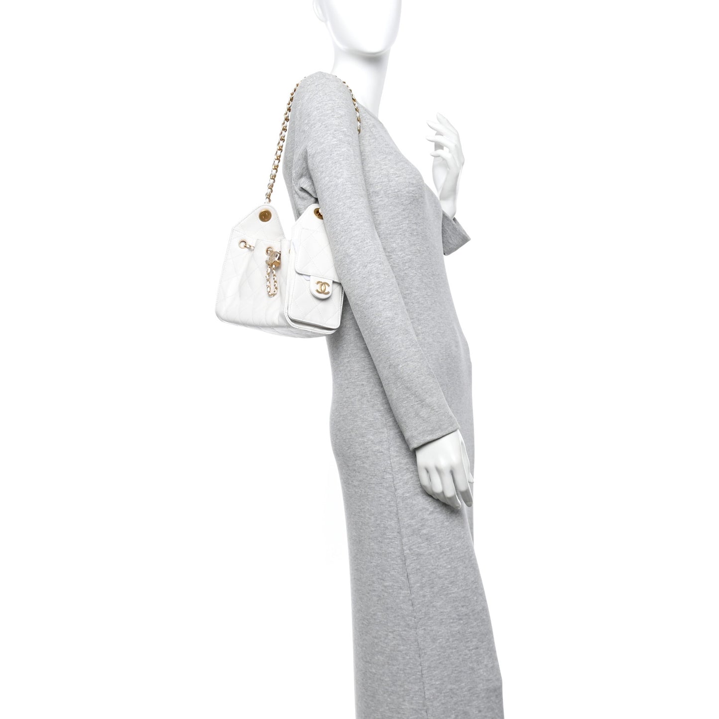 Caviar Quilted Mini Chanel 25 Handbag White