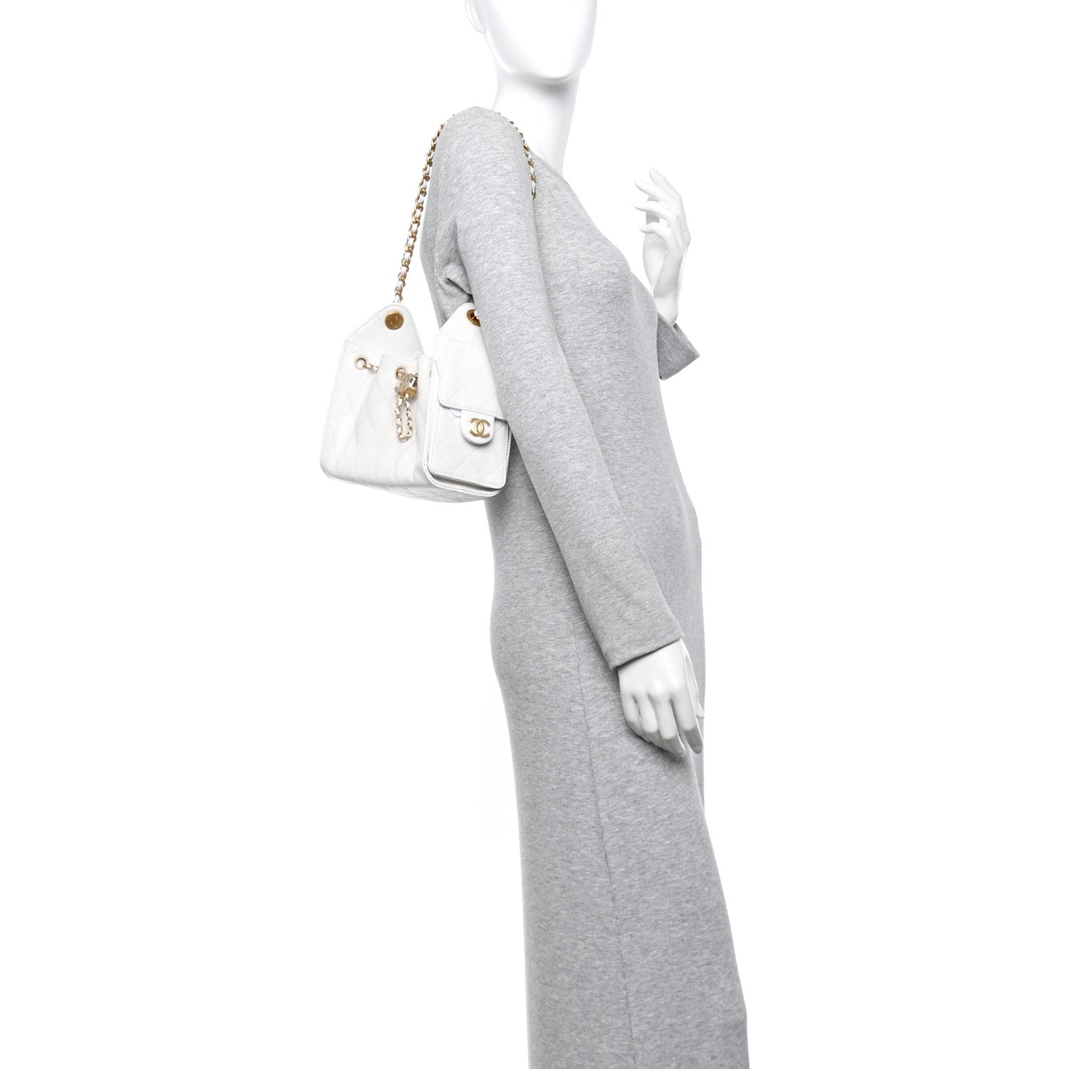 Chanel Caviar Quilted Mini Chanel 25 Handbag White 2 of 11